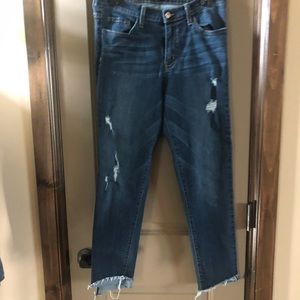 Flying monkey distressed skinny jeans